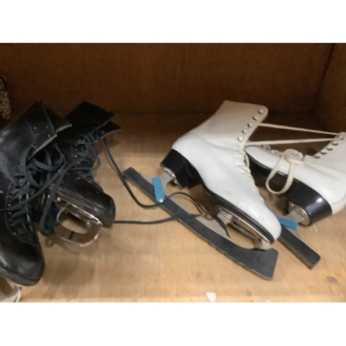 101 - Three pairs of vintage ice skates