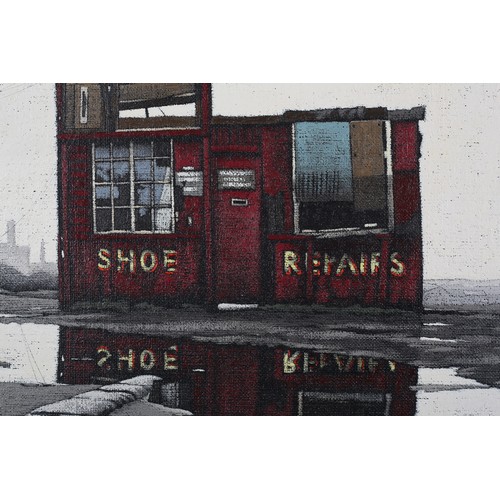 15 - ARR Stuart Walton (b1933) Shoe Repairs, Bradford, oil on canvas, signed and dated 19(78) to lower ri... 