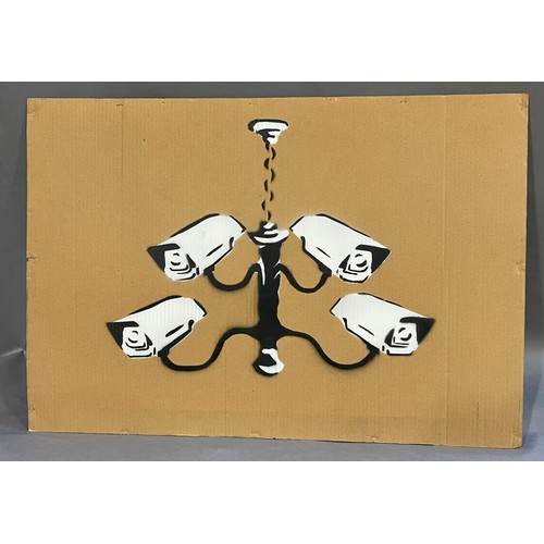 113 - ARR Maddy Dickerson (20/21st Century), Candelabra No.2 spray paint stencil on canvas, signed and no.... 