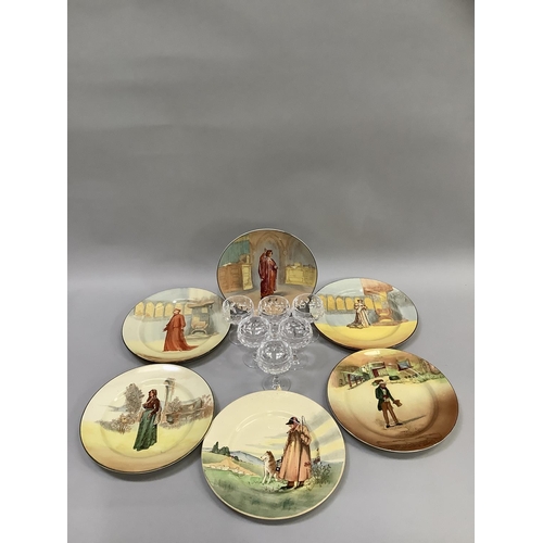 167 - Six various Royal Doulton series plates including: 'The Cotswold Shepherd', 'Katherine', 'Juliette',... 