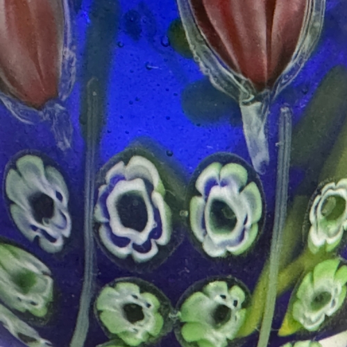 11 - An Arthur Kusak art glass millefiori vase, 12.5cm