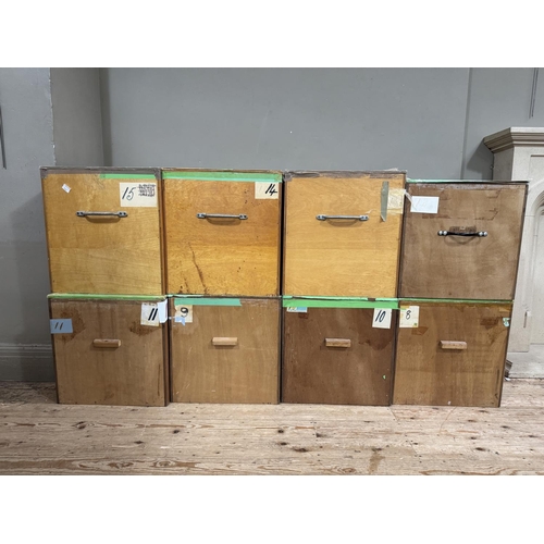 121 - Eight large wooden storage crates with handles