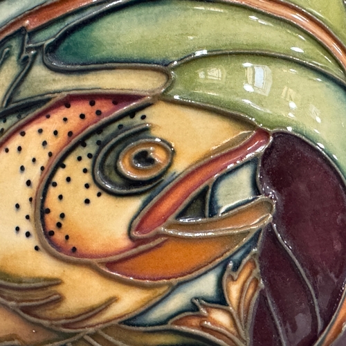 23 - A Moorcroft Trout table lamp designed by Phillip Gibson on brown base, 25.5cm to fitting, no box