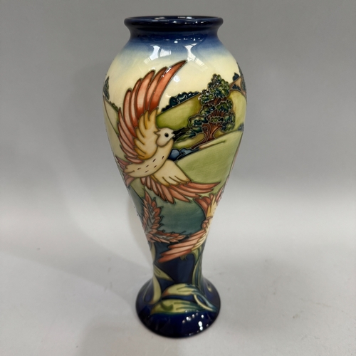 4 - A Moorcroft Lark vase, no.235/350, circa 2001, signed Philip Gibson to underside, 27.5cm high with p... 