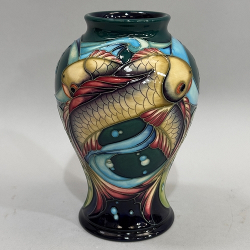 5 - A Moorcroft Lagoon vase, no.11/50 circa 2005, signed Philip Gibson to underside, 16cm high, in prese... 