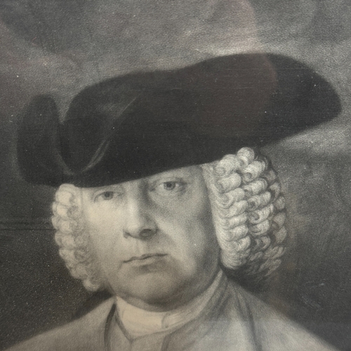 339 - A black and white print of Mark Beaufoy Esquire, aged 62 1761 after Gainsborough, mount size 63cm x ... 