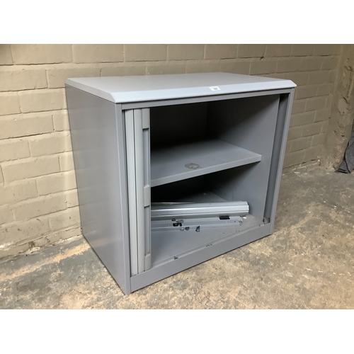 160 - A grey metal storage cabinet, 80cm