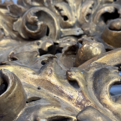 356 - A quantity of period gilt wood and gesso sections, carved and pierced with foliage