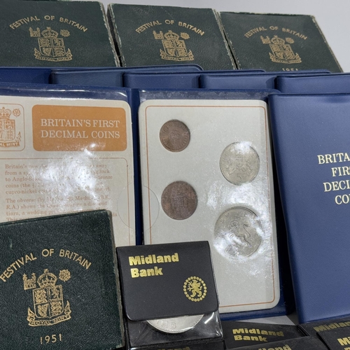 355 - Miscellaneous lot of mainly British cupro-nickel crowns including 1951and 1953, blue decimal wallets... 