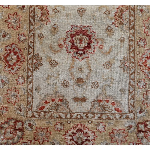 236 - A FARHAN (PAKISTAN) RUNNER, wool on cotton foundation, in pale shades of camel and almond with fox r... 