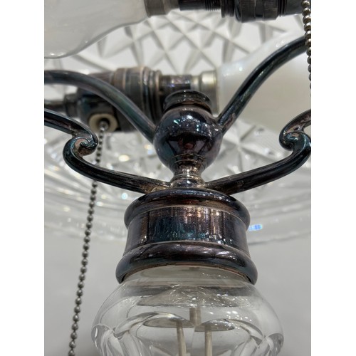 16 - A large cut glass table lamp