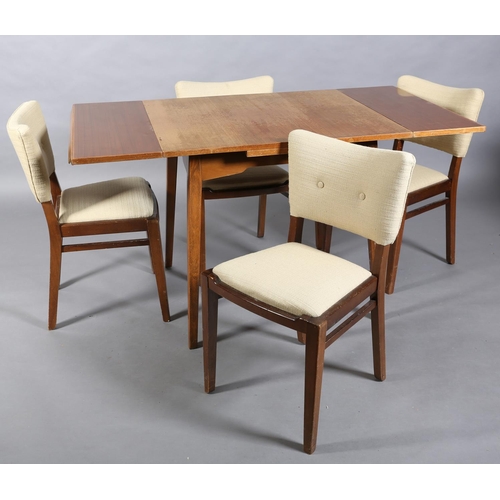 67 - An early G Plan walnut dining suite, c1960s, extending rectangular table on splayed legs and a set o... 