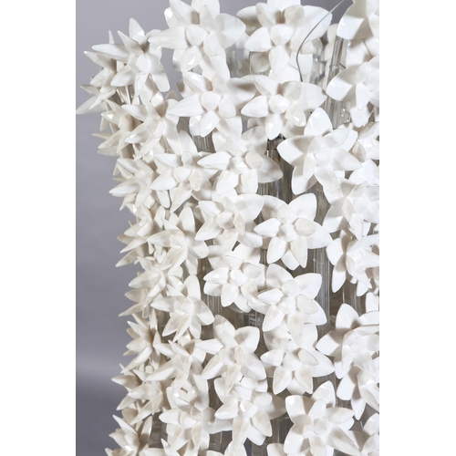 21 - Ferruccio Laviani for Kartell, 21st century, Bloom Suspension, white plastic flowers on a transparen... 