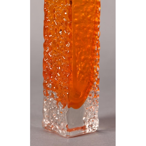 81 - A Whitefriars tangerine nail head glass vase by Geoffrey 9683 Baxter (1922-1995), 17cm high, c1960s