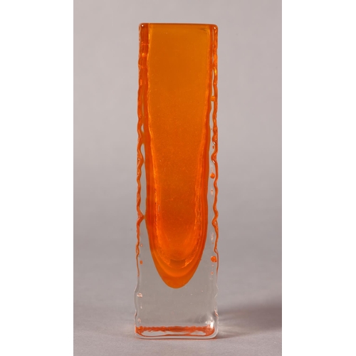 81 - A Whitefriars tangerine nail head glass vase by Geoffrey 9683 Baxter (1922-1995), 17cm high, c1960s