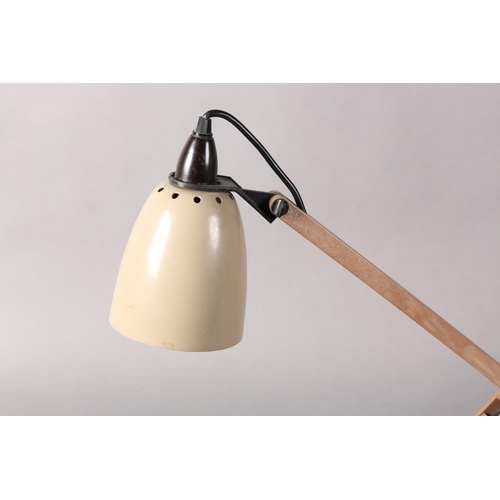 65 - An anglepoise desk lamp, the shade and domed base in café au lait enamel