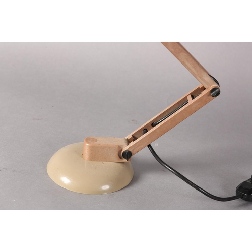 65 - An anglepoise desk lamp, the shade and domed base in café au lait enamel