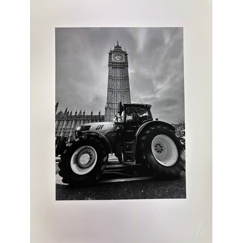 100 - Alwyn R Coates, Tractor at Big Ben, shot at 3.21pm, 11th December 2024 during the Farmers protest in... 