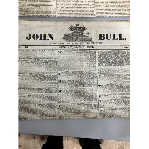 18 - A quantity of early 19th century newspaper including The London Chronicle, The Bull, The Morning Pos... 