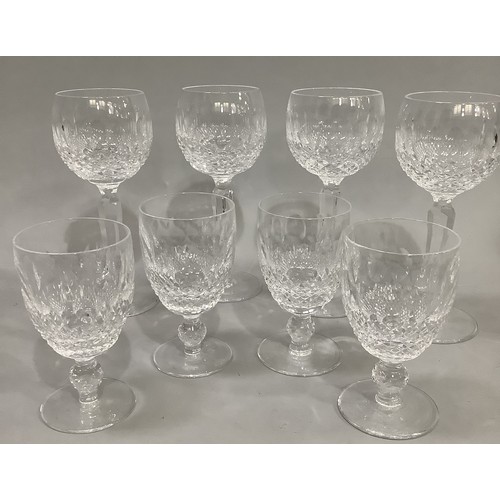 61 - A boxed set of four Waterford Colleen crystal hock glasses and four Colleen Claret glasses