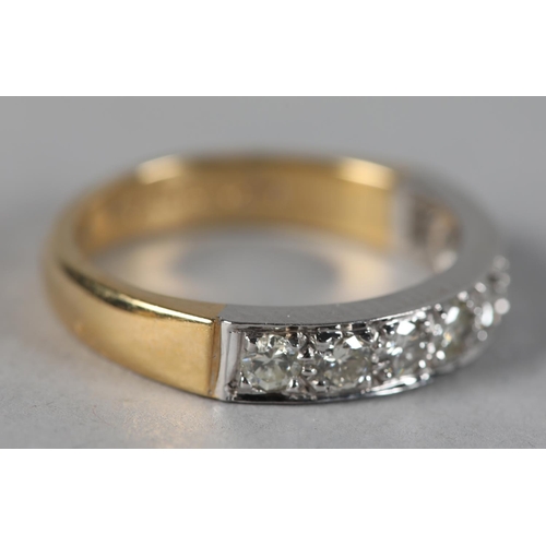 441 - A DIAMOND SET HALF HOOP RING in 18ct yellow and white gold, c2001, the brilliant cut stones grain se... 