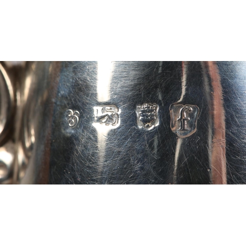 232 - A GEORGE II SILVER COFFEE POT, London 1741 for Gabriel Sleath, the domed cover with bladed knop fini... 