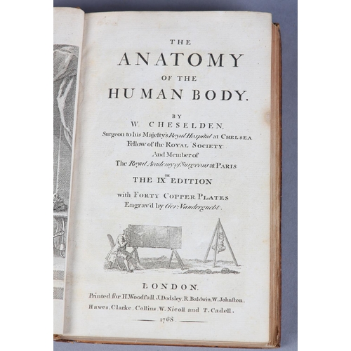 34 - CHESELDEN W - The Anatomy of the Human Body, 9th ed., engraved frontispiece, vignette title and 40 p... 