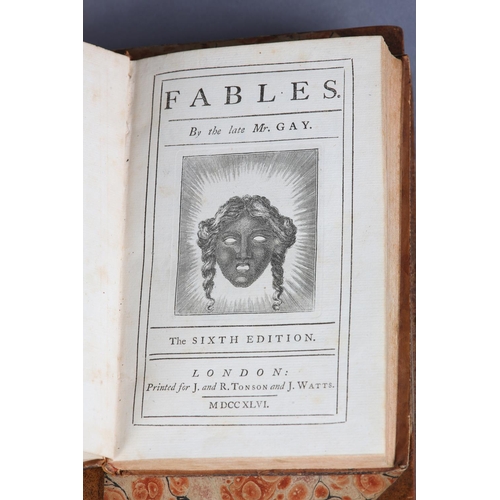 39 - FABLES BY THE LATE MR GAY, 2nd vol of the 1738 ed., engr. frontispiece and vignette to title page, 1... 