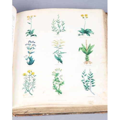 40 - CULPEPER N - The Complete Herbal engr. frontispiece, 20 hand col. plates, quarter calf and marbled b... 