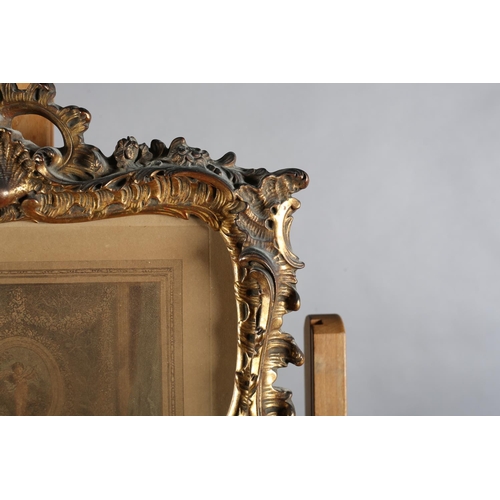 80 - PAIR OF 19TH CENTURY GILT GESSO MOULDED FRAMES of 'C' scroll and rocaille design with shell cresting... 