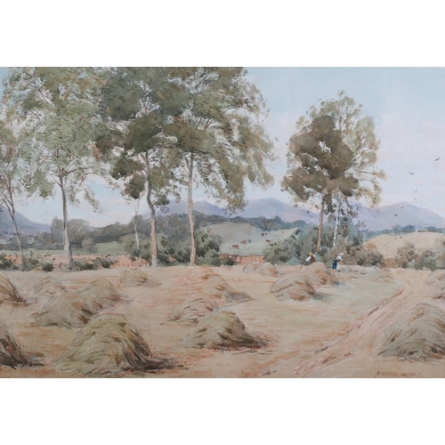 469 - ALFRED HEATON COOPER (1864-1929), Haytime, Lake District, Nr Harterhead, watercolour, signed to lowe... 