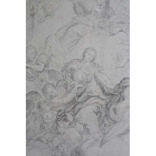 477 - ATTRIBUTED TO ANTONIO MOLINARI (1655/65-1704/34), The Assumption of the Virgin, black chalk on paper... 