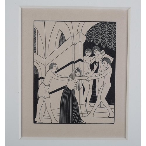 490 - AFTER ERIC GILL (1882-1940), The Harem, wood engraving, Cleverdon edition 1929, 15cm x 12cm