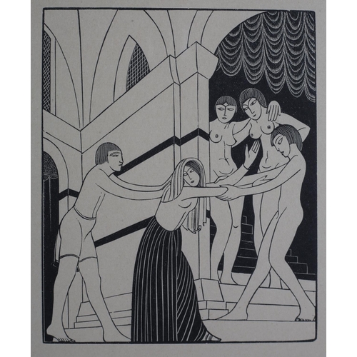 490 - AFTER ERIC GILL (1882-1940), The Harem, wood engraving, Cleverdon edition 1929, 15cm x 12cm