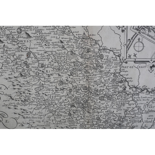 46 - JOHN SPEEDE (1551-1692), The West Riding of Yorkshire with the most famous and fayre Cities of Yorke... 