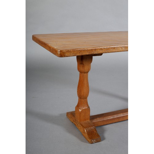 493 - ALBERT JEFFRAY EAGLE MAN, An oak occasional table, adzed finish, on square and octagonal turned refe... 