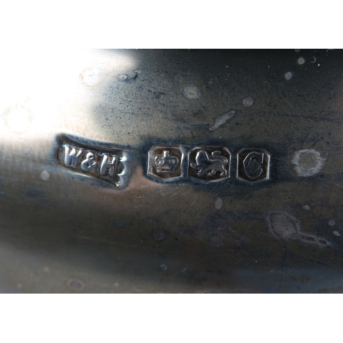 121 - A GEORGE VI FOUR PIECE SILVER TEA SERVICE, Sheffield 1945 for Walker & Hall, compressed circular for... 