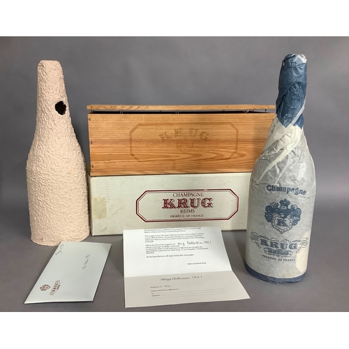 350 - CHAMPAGNE: KRUG RARE COLLECTION 1961, in owc, bottle no. 521, including all papers, original inner a...