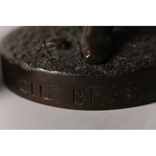 8 - MIROY FRERES AFTER EDMOND LEVEQUE, a pair of late 19th century French bronze figures of Rolando and ... 