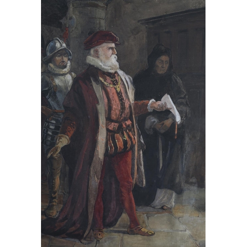 46 - G STRAHAN RI (19th century), The Last Days of Stafford, the sentence delivered, watercolour signed t... 