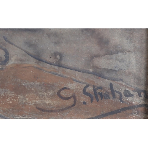46 - G STRAHAN RI (19th century), The Last Days of Stafford, the sentence delivered, watercolour signed t... 