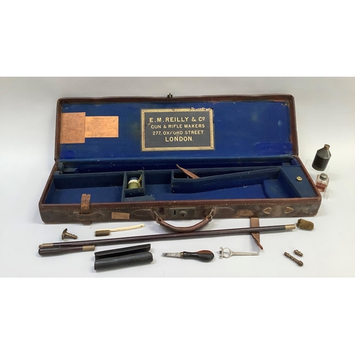 12 - A late 19th/early 20th century leather gun case by E M Reilly and Co, gun and rifle makers, 277 Oxfo... 
