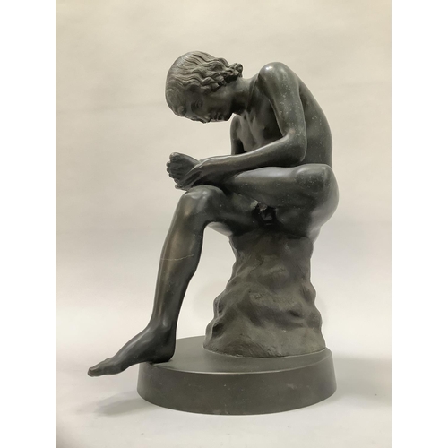 2 - An early 20th century bronze figure of Spinario also know as boy with thorn, modelled as a  young bo... 