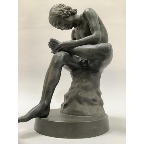 2 - An early 20th century bronze figure of Spinario also know as boy with thorn, modelled as a  young bo... 