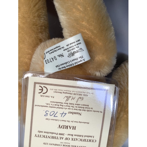 31 - A special edition bear for the Dean's Collectors Club, Hardy,  no. 4073, blonde plush, button eyes, ... 