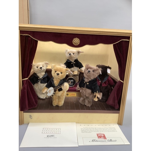 38 - A Steiff Millennium Band in a limited edition o f2000 this being no. 00507 consisting of five teddy ... 