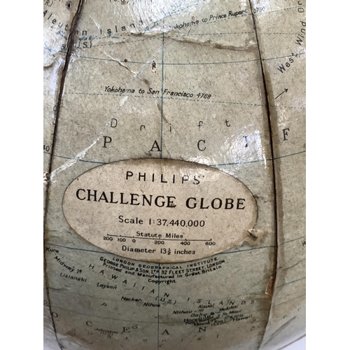 39 - A Philips 13.5in Challenge globe on Bakelite base c.1950s