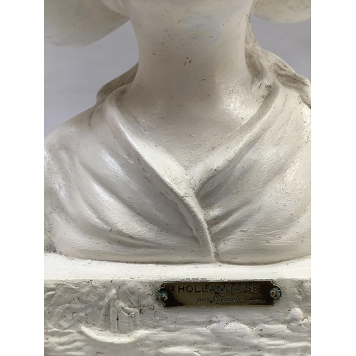 40 - After C Jacobs Hollandaise large plaster bust of a Dutch girl in traditional dress c.1920s, approxim... 