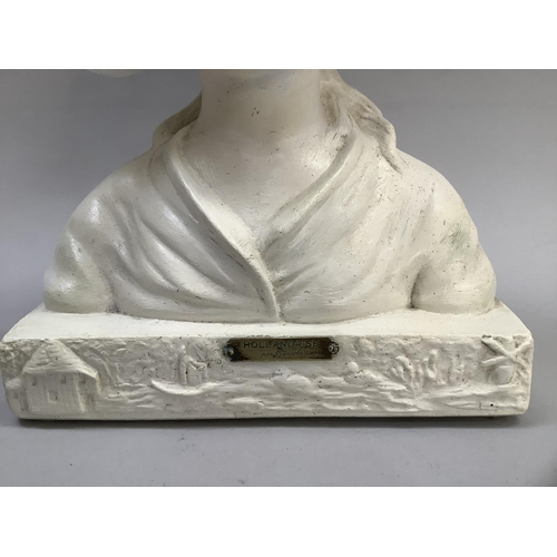 40 - After C Jacobs Hollandaise large plaster bust of a Dutch girl in traditional dress c.1920s, approxim... 