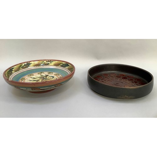 60 - A Glen Colliery Denby dish, circular, signed in green to underside, 30.5cm diameter x 8.5cm high, to... 